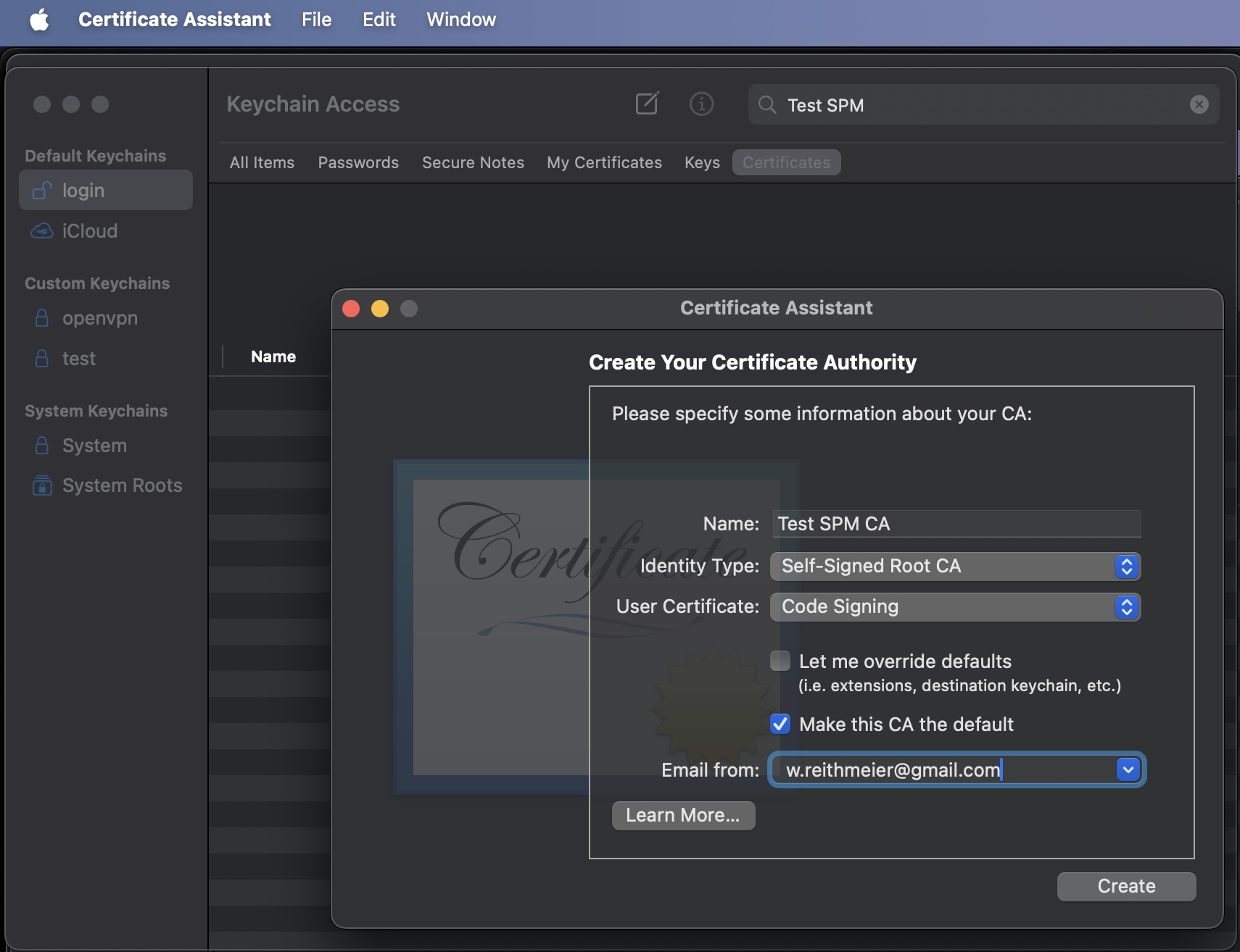 Create CA 2
